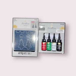 Bead Treasures Christmas Earring Kit Mold & Red Green White UV Resin‎ Crafts